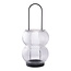 Lantaarn Glas Metaal Zwart Modern Ribbel