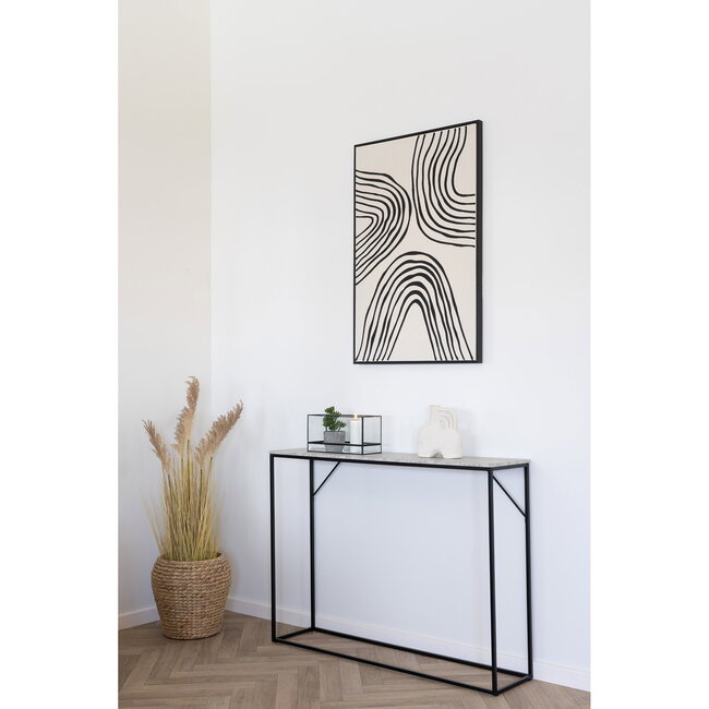 Windlicht Glas Metaal Zwart Modern Langwerpig