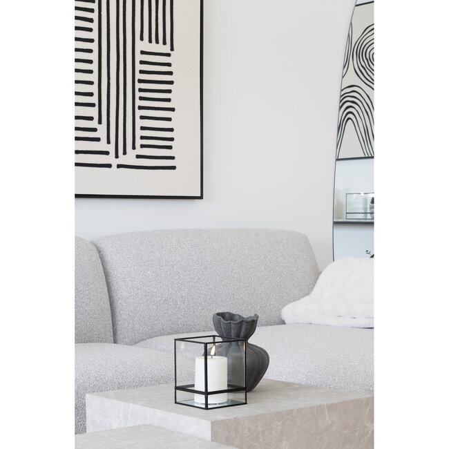 Lantaarn Glas Metaal Zwart Windlicht Modern
