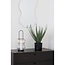 Lantaarn Glas Metaal Zwart Modern Ribbel