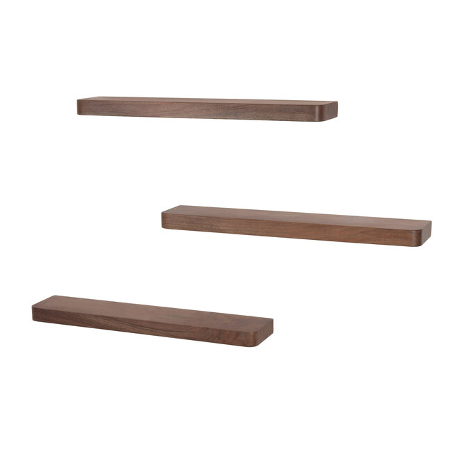 Wandplank Acaciahout Bruin Set van 3 - Carve