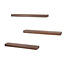 Wandplank Acaciahout Bruin Set van 3 - Carve