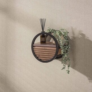 PS-Collection Wandschap Acaciahout Bruin 1 Lade Circular Ø30cm