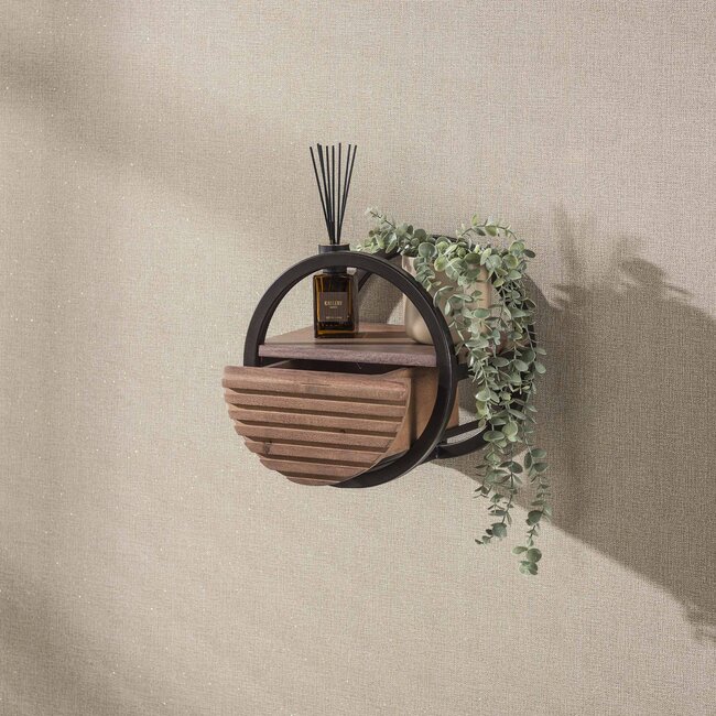 Wandschap Acaciahout Bruin 1 Lade Ø30 cm - Circular
