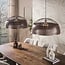 Hanglamp Metaal Antiek Koper Screen 2-Lichts