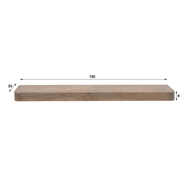 Wandplank Acaciahout Bruin 150 cm - Carve