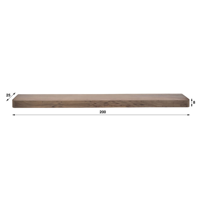 Wandplank Acaciahout Bruin 200 cm - Carve