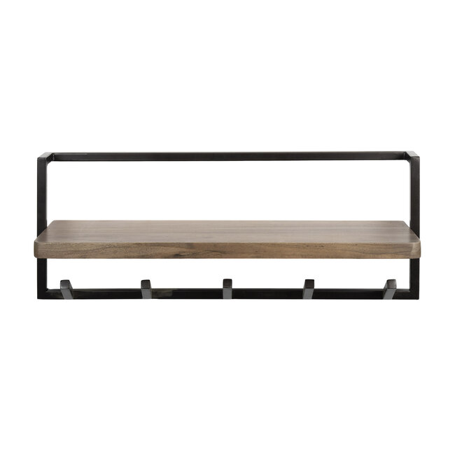 Kapstok Acaciahout 6 Haken Hoedenplank Bruin - Air Pure