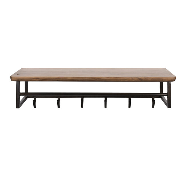 Kapstok 6 Haken Roede Acaciahout Bruin - Edge Curve