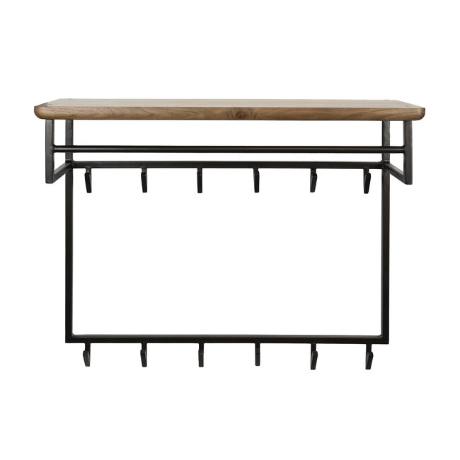 Kapstok Acaciahout Metaal Bruin 12 Haken - Edge Curve