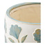Bloempot Keramiek Wit Bloemenprint Rond