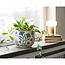 Bloempot Keramiek Wit Bloemenprint Rond