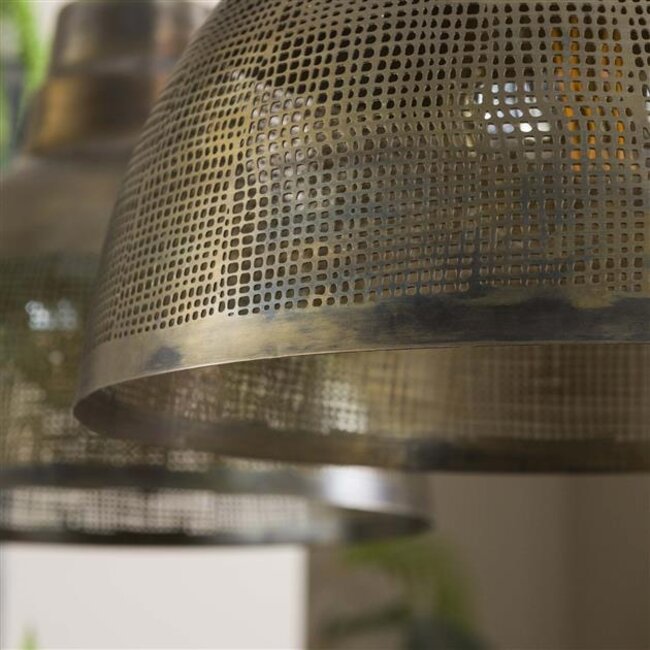 Hanglamp Screen Metaal Antiek Brons 2-Lichts