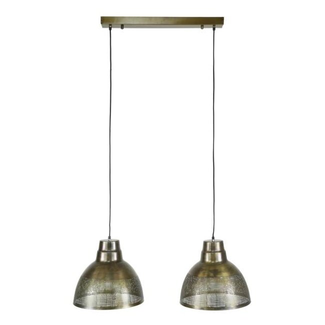 Hanglamp Screen Metaal Antiek Brons 2-Lichts