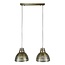 Hanglamp Screen Metaal Antiek Brons 2-Lichts