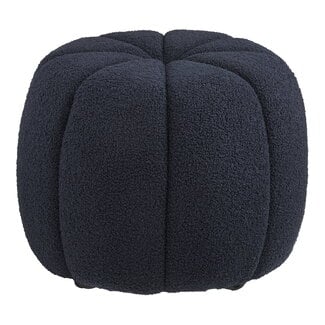 Poef Donkerblauw Rond Modern Teddy Zitpoef