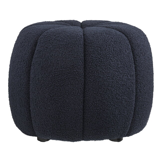 Poef Donkerblauw Rond Modern Teddy Zitpoef