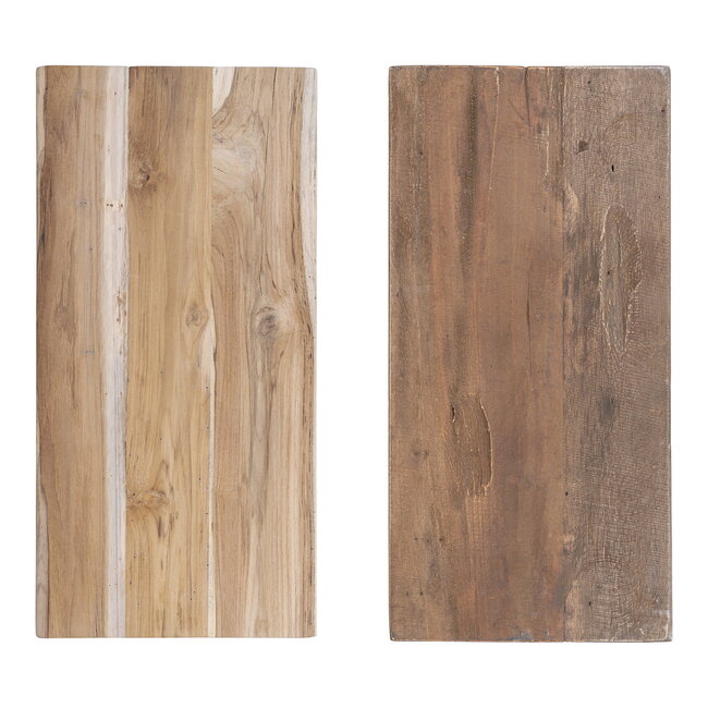 Kruk Teakhout Naturel - Rechthoekige Houten Kruk
