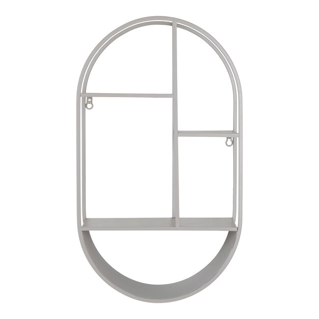 Wandplank Metaal Grijs Ovaal Wandrek - 60 cm
