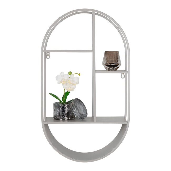 Wandplank Metaal Grijs Ovaal Wandrek - 60 cm