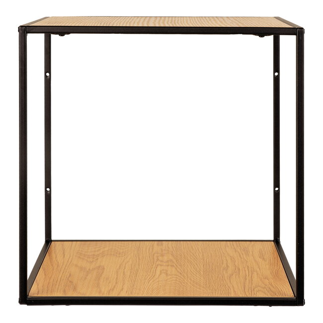 Wandplank Metaal Hout Zwart Naturel - 36 cm