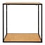 Wandplank Metaal Hout Zwart Naturel - 36 cm