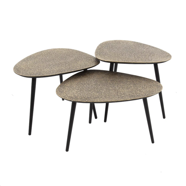 Salontafel Set van 3 Antiek Brons Driehoekig - Metallic