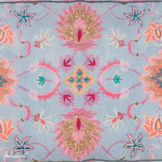 Sierkussen Zenith Katoen Blauw Bloemenmotief