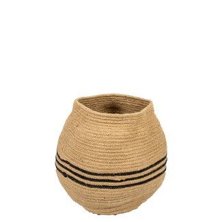 Rotan Mand Naturel Zwart - Opbergmand M