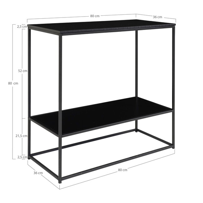 Industriële Haltafel Metaal Zwart - Sidetable
