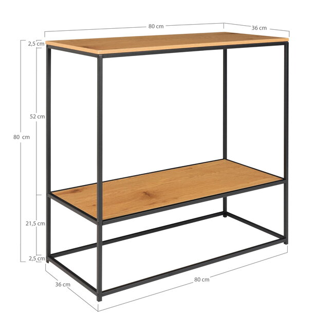 Industriële Haltafel Zwart Bruin - Sidetable