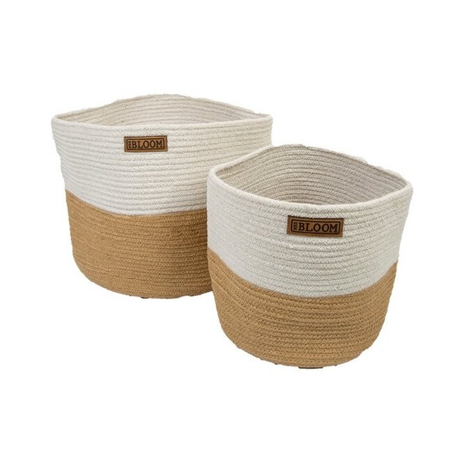 Opbergmand Naturel Wit L - Rotan Mand