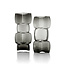 Glazen Vaas Donkergrijs Blok Design - M