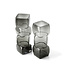 Glazen Vaas Donkergrijs Blok Design - M