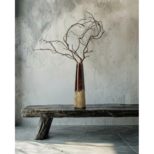 Keramieken Vaas Bruin Conisch Design - L