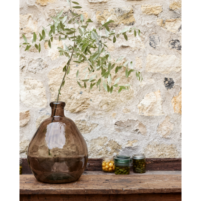 Bolai Vaas - 45x45x50cm - Beige - Gerecycled Glas