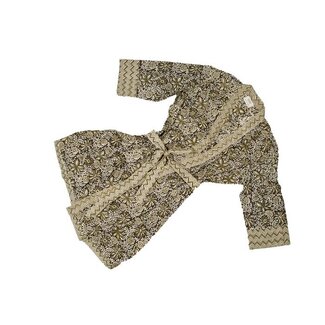 Badjas Katoen Bosgroen Bloemenprint Kimono