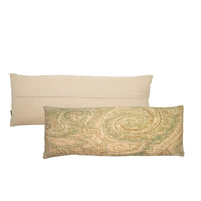 Sierkussen Katoen Beige Groen Dessin - 80x30cm