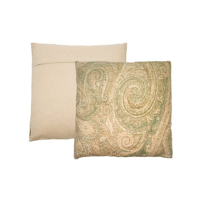 Sierkussen Katoen Beige Groen Dessin - 60x60 cm