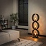 PS-Collection Vloerlamp Charcoal Metaal 3-Lichts - Ring Mesh