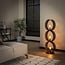 Vloerlamp Charcoal Metaal 3-Lichts - Ring Mesh
