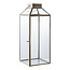 Lantaarn Antiek Messing Glas Metaal - 35 cm