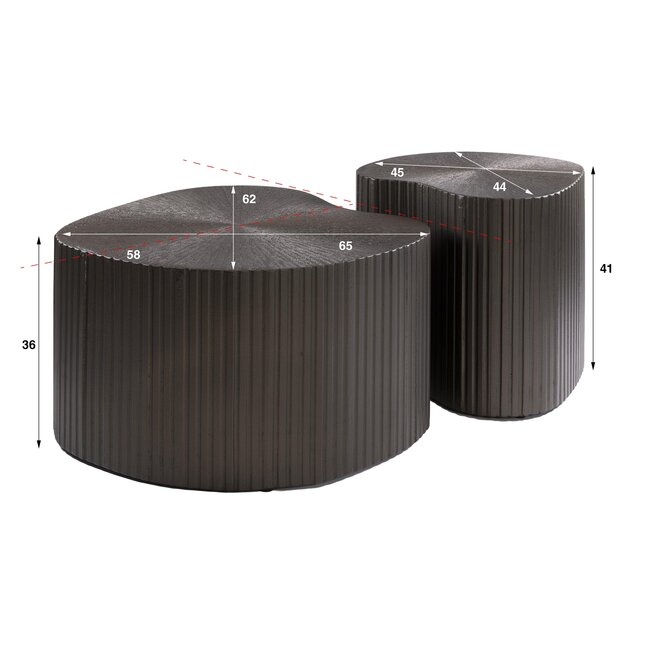 Salontafel Set van 2 Brons Organisch - Maya Ray