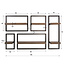 Wandplanken Set van 5 Acaciahout Bruin - Carve