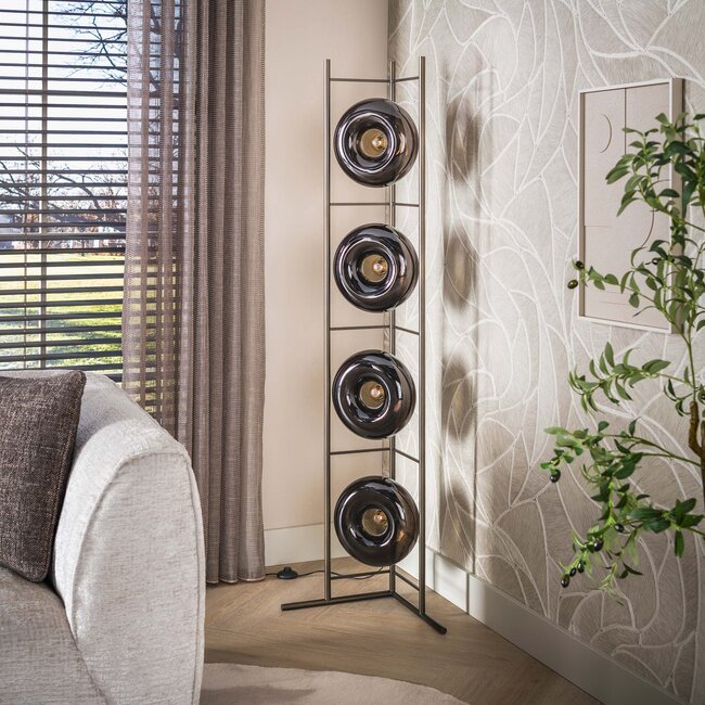 Vloerlamp Bruin Glas Metaal 4-lichts - Soll