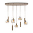 Hanglamp Beige Amber Glas Metaal 9-lichts - Serene