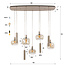 Hanglamp Beige Amber Glas Metaal 9-lichts - Serene
