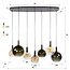 Hanglamp Bruin Amber Glas Metaal 7-lichts - Moka