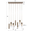 Hanglamp Beige Amber Glas Metaal 7-lichts - Lungo