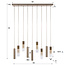 Hanglamp Beige Glas Metaal 9-lichts - Lungo